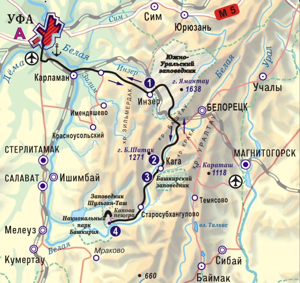 Туристический маршрут по Уральским горам